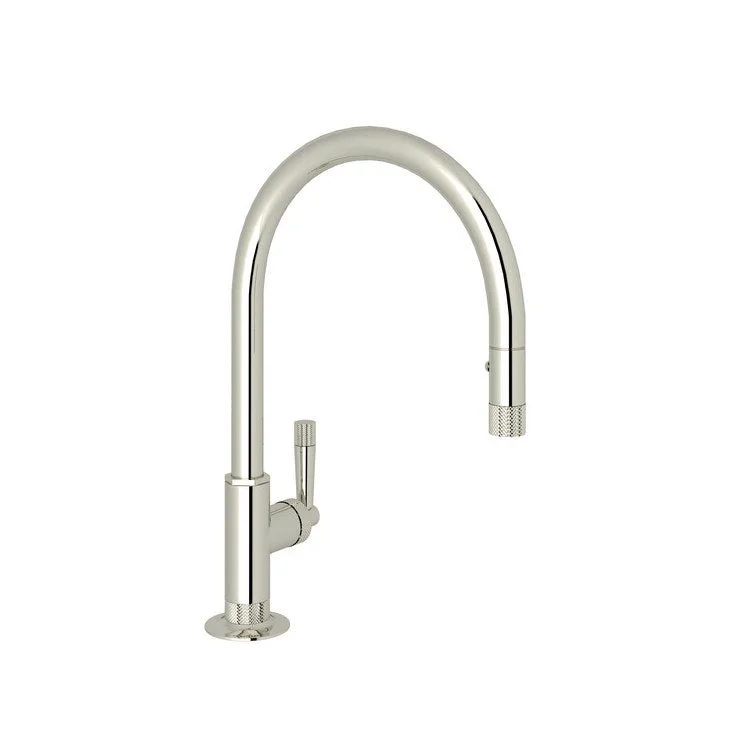 Kitchen Faucet Graceline Pull Down 1 Metal Lever Polished Nickel 9-1/16 Inch Reach 3-7/64 Inch 15-3/64 Inch