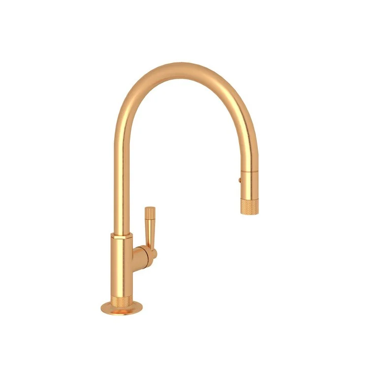 Kitchen Faucet Graceline Pull Down 1 Metal Lever Satin Gold 9-1/16 Inch Reach 3-7/64 Inch 15-3/64 Inch