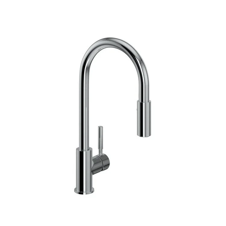 Kitchen Faucet Lux Side Handle Pull Down 1 Metal Lever Polished Chrome 8-1/2 Inch 1.8 Gallons per Minute