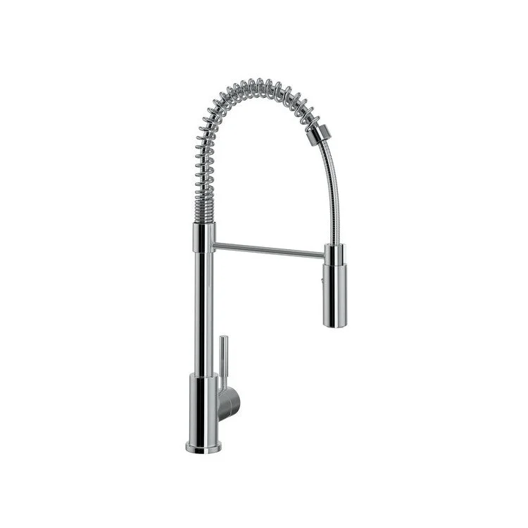 Kitchen Faucet Lux Side Handle Pro Pull Down 1 Metal Lever Polished Chrome 8-1/32 Inch 1.8 Gallons per Minute