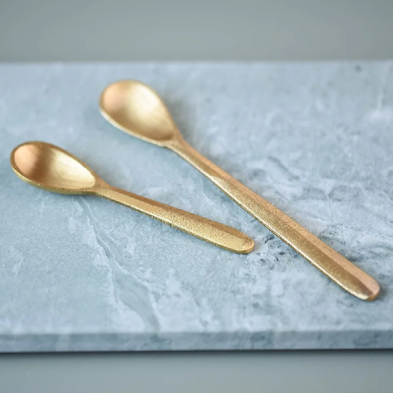 Set of 2 Brushed Gold Spoons