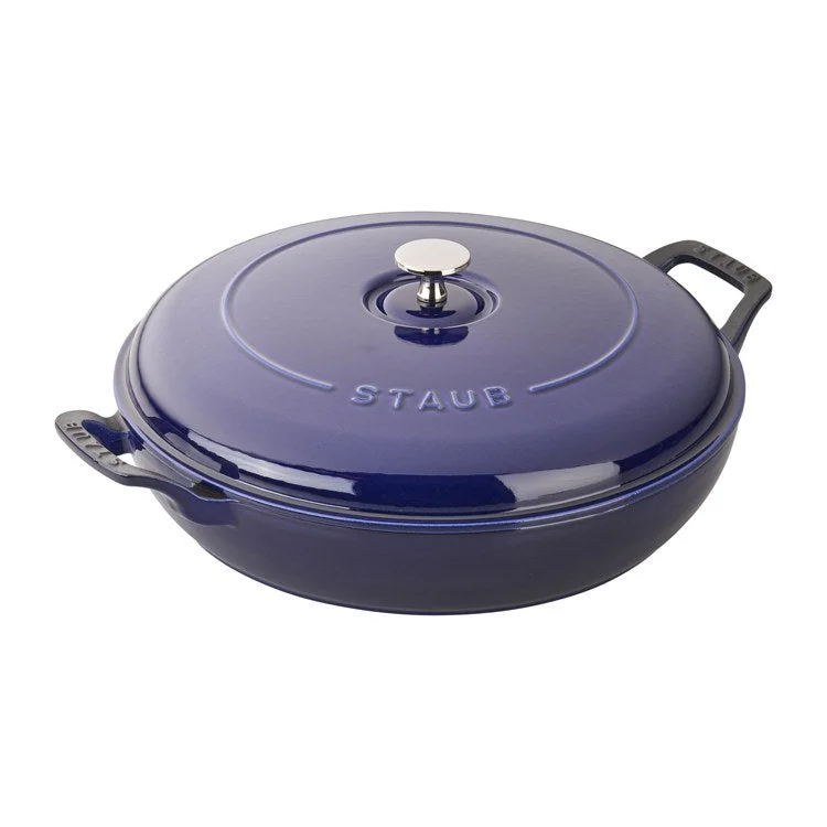 3.5-Quart Cast Iron Braiser - Dark Blue