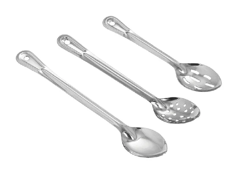 Winco Heavy-Duty Stainless Steel Basting Spoon - Various Sizes