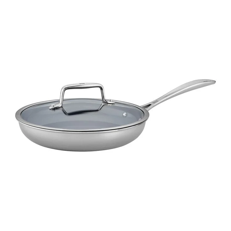 Clad CFX 2-Piece Ceramic Nonstick Stainless Steel Frying Pan with Lid