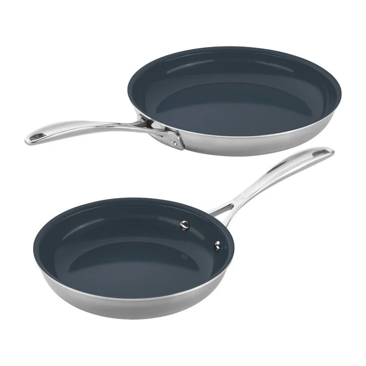 Clad CFX 2-Piece Ceramic Nonstick Stainless Steel Frying Pan